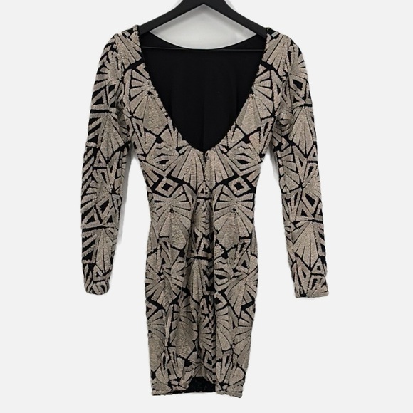 Dress The Population Lola Scoop Back Sequined Bodycon Dress - Size Small - Picture 5 of 8